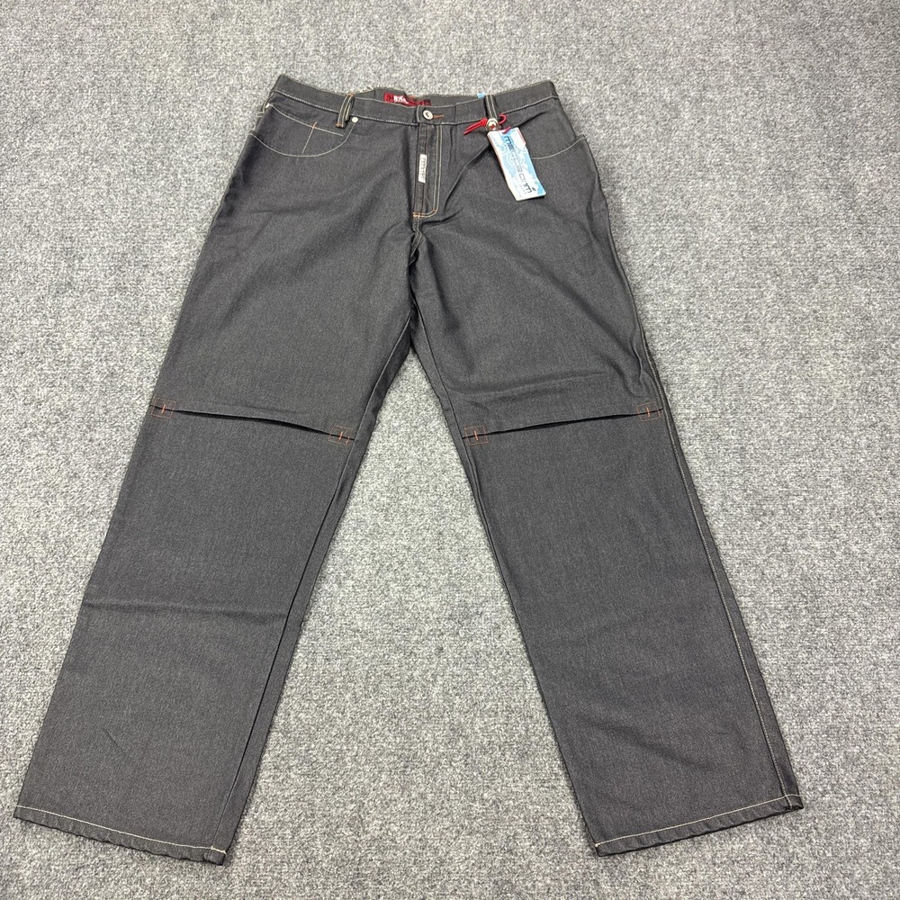 Vintage Mecca Johnson S-Wax Jeans Mens 38x34 Gray Straight Denim Y2K Hip Hop